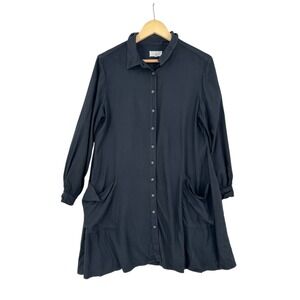 Lou & Grey Tunic Top Blouse Shirt Womens M Oversized Flowy Neutral Casual Basic